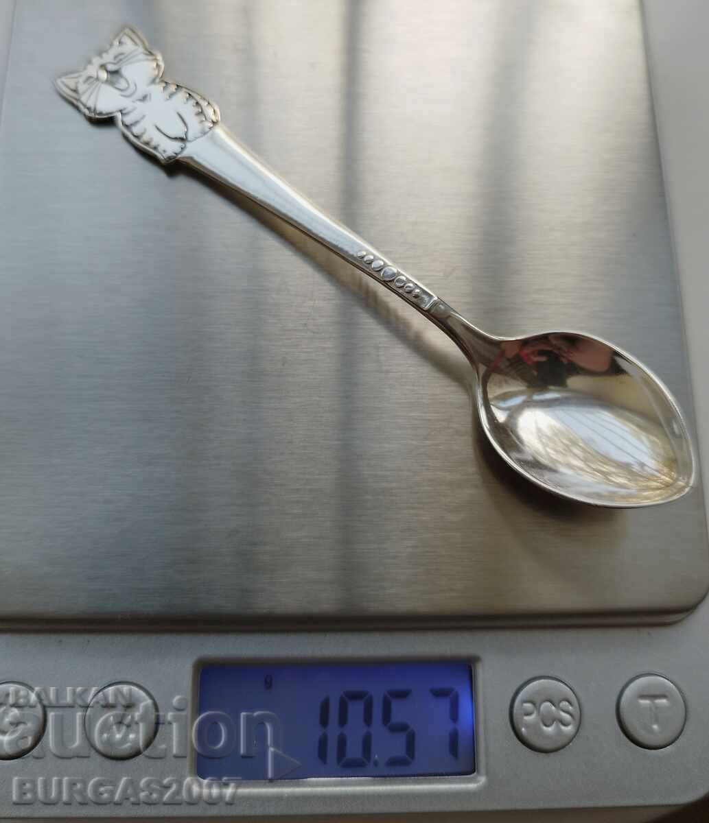 Linguriță de argint pentru copil, pisică, 925, 10.5 gr - 5