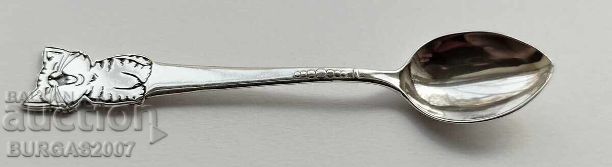 Linguriță de argint pentru copil, pisică, 925, 10.5 gr