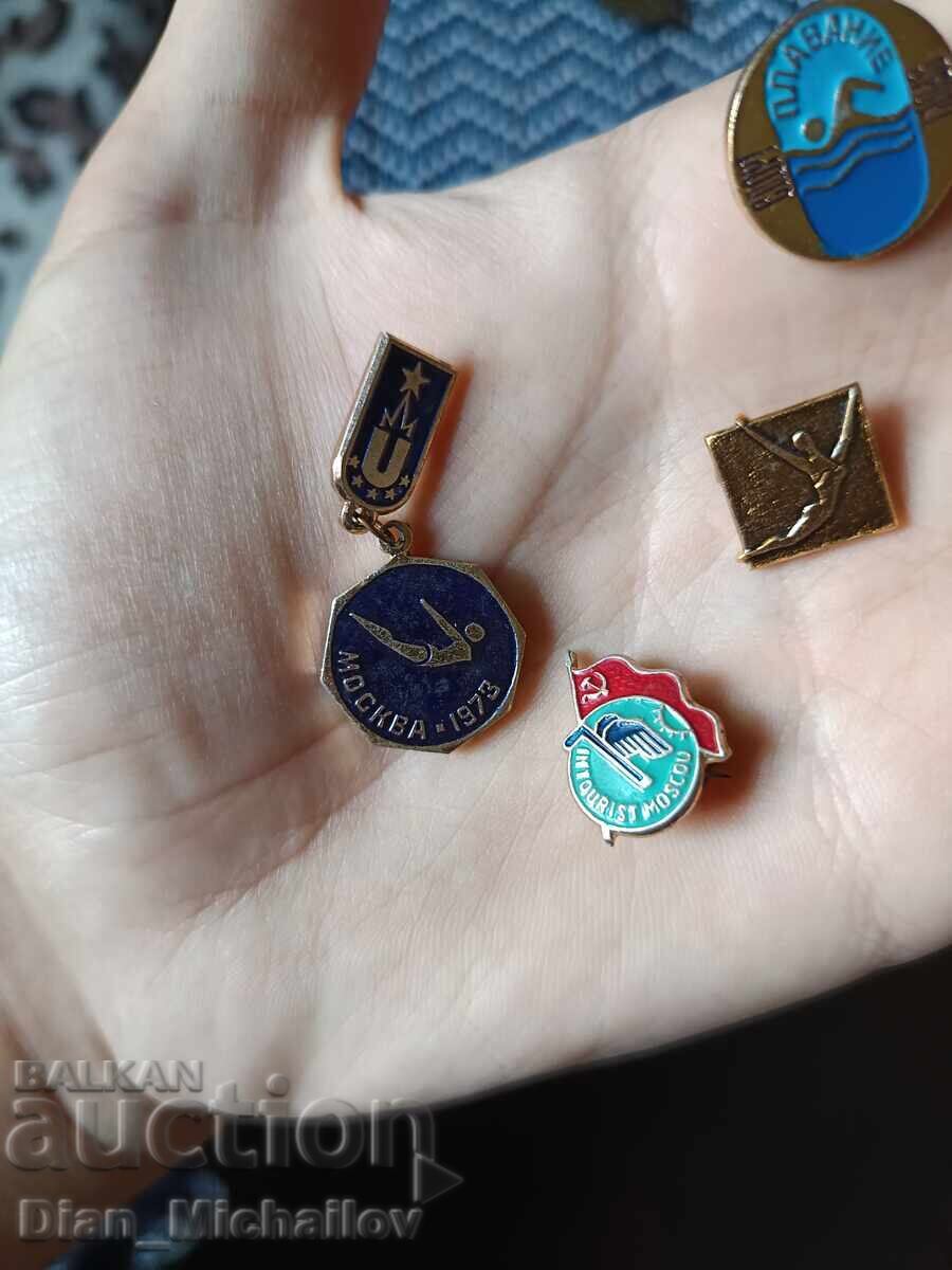 Livrarea Lot de Insigne Sportive Sovietice și Bulgare