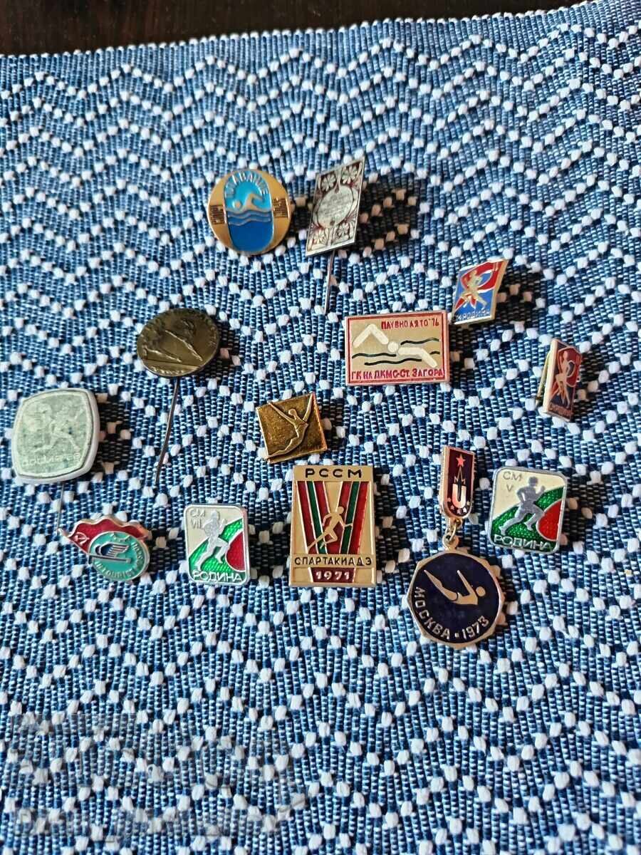 Lot de Insigne Sportive Sovietice și Bulgare