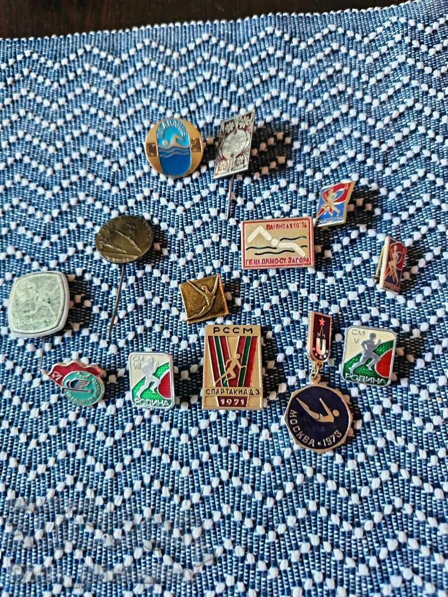 Lot of Soviet and Bulgarian Sports Badges