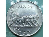 50 чентесими 1920 Италия Виктор Емануил III