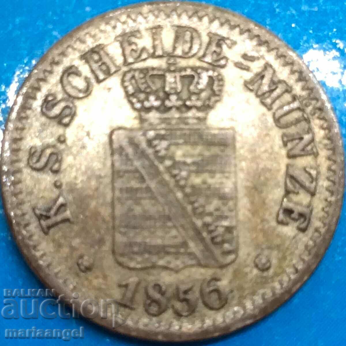 Саксония 1 нов грош 10 пфенига 1856 Германия сребро - 6