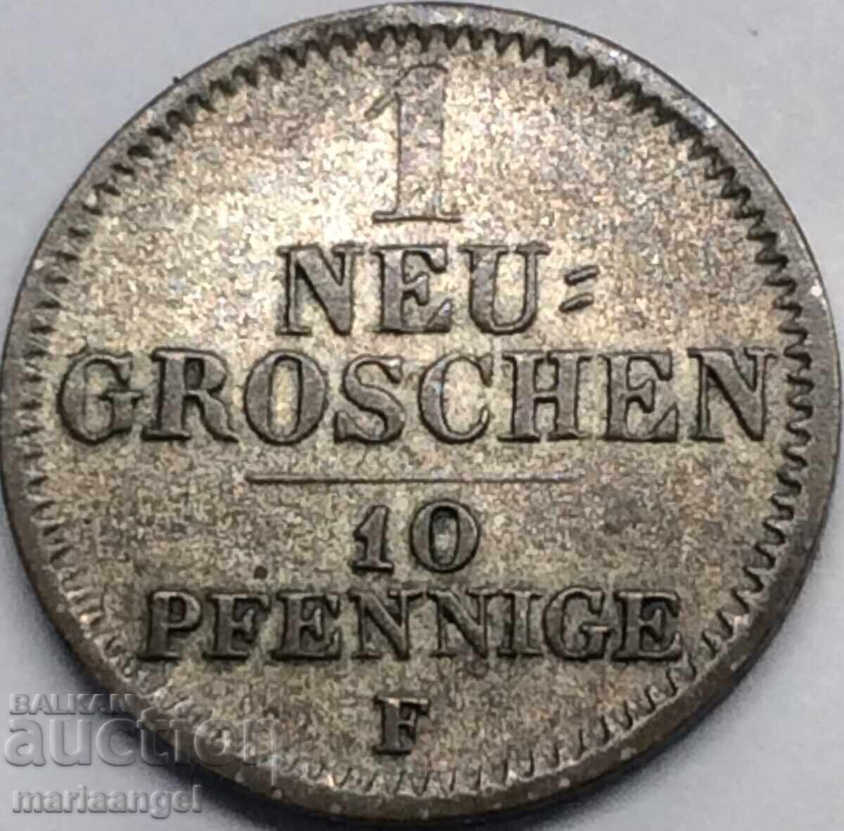 Саксония 1 нов грош 10 пфенига 1856 Германия сребро