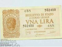 Italy 1 Lira 1944 November 23 Victor Emmanuel III (1904-1946)