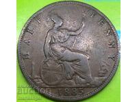 Great Britain 1/2 Penny 1885 Victoria Bronze
