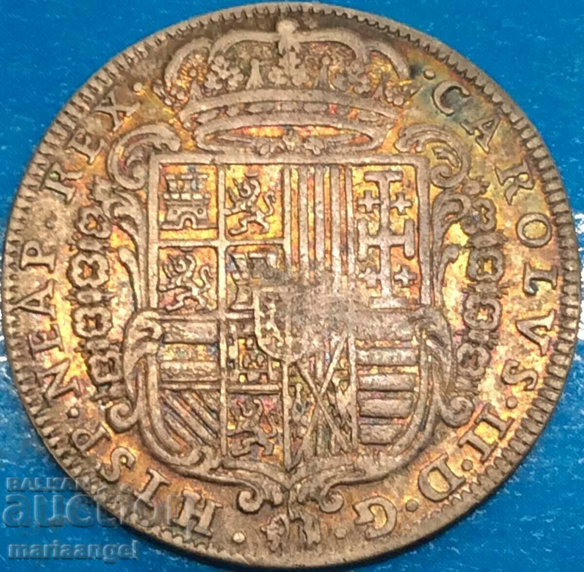 Livrarea 20 grani Tari 1684 Italia Regatul Neapolelui Carol II argint