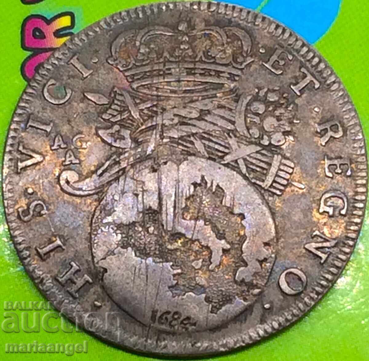 20 grani Tari 1684 Italia Regatul Neapolelui Carol II argint - 5