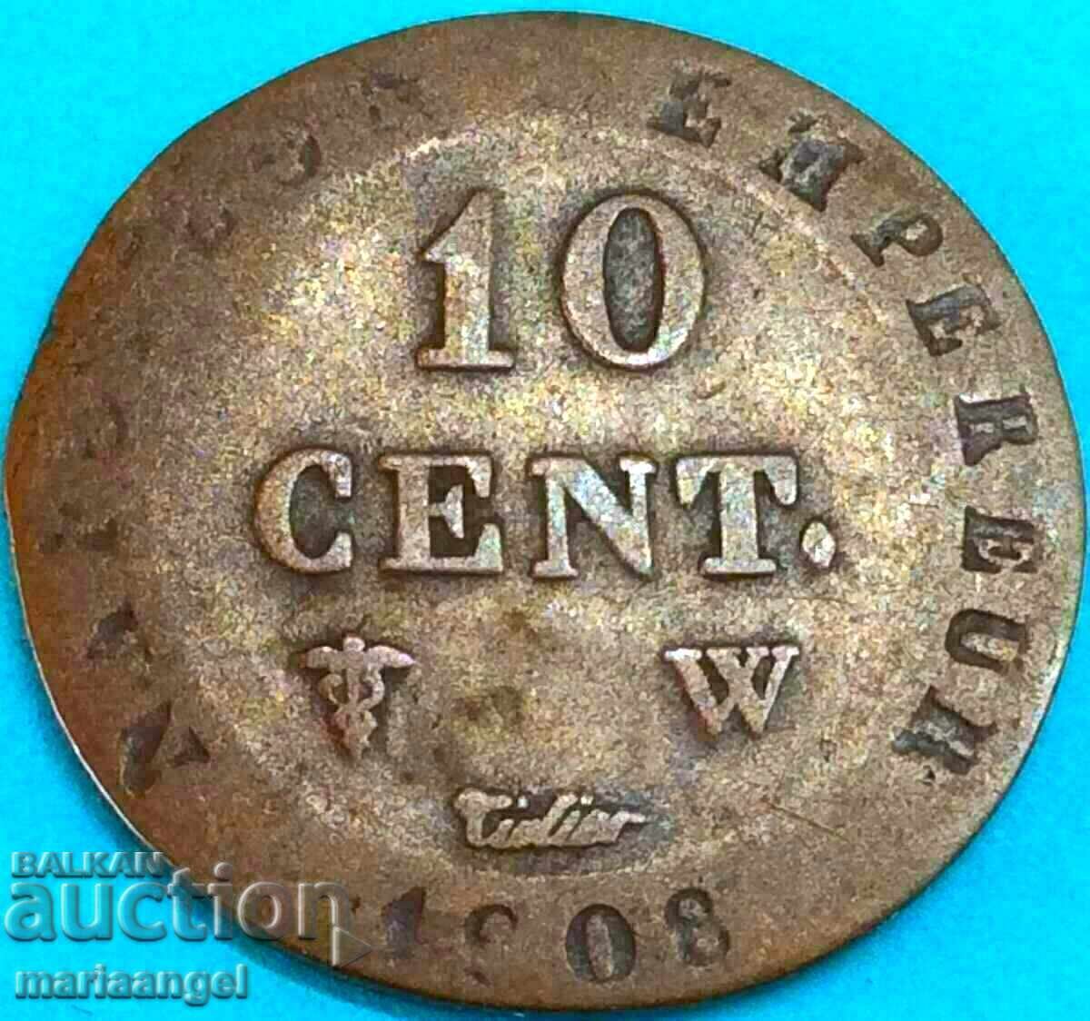 Auction  Napoleon 10 cents 1808 Germany coronation Westphalia