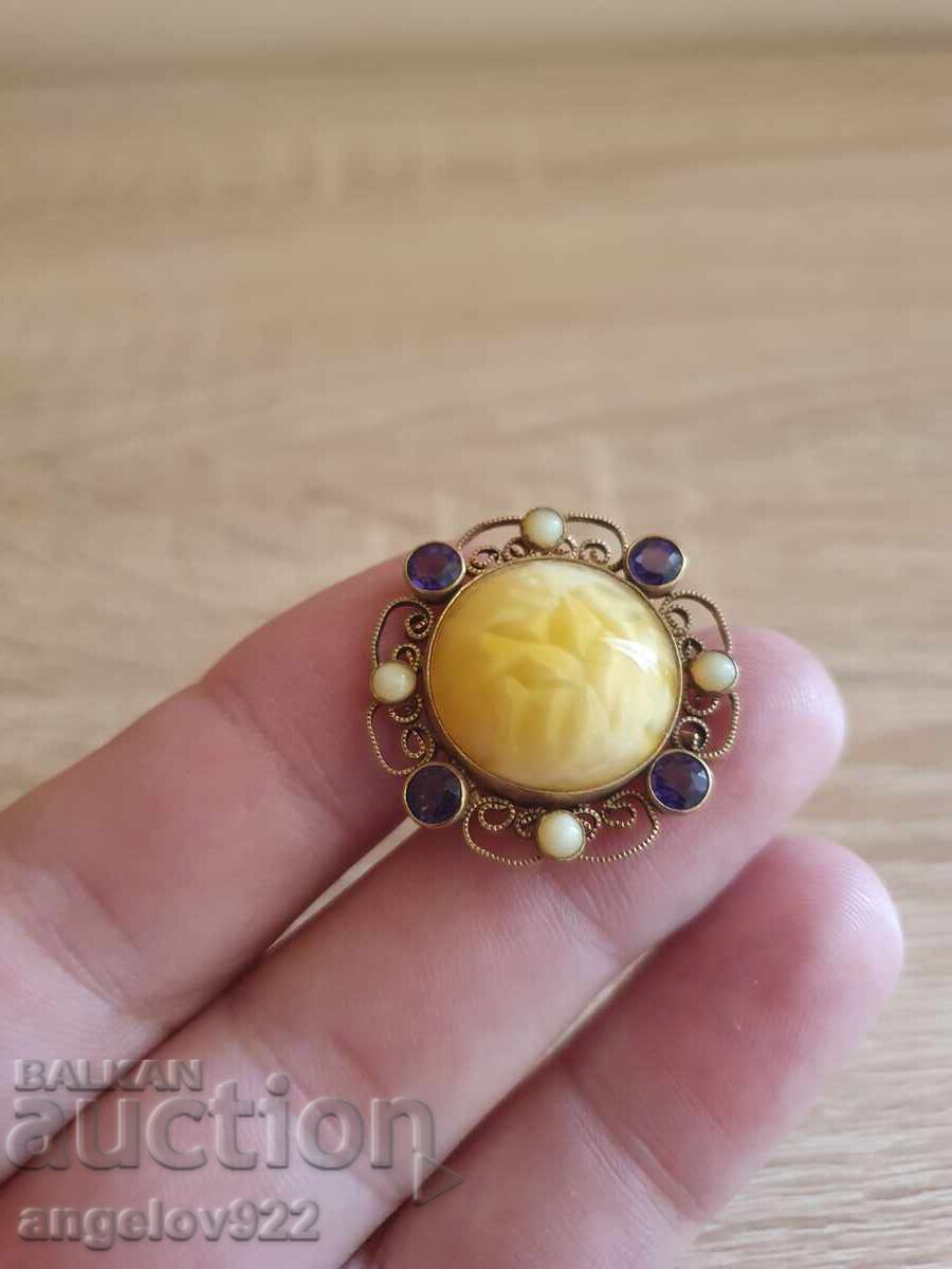 Auction Vintage brooch with natural stones!!! Auction Vintage brooch with natural stones!!!