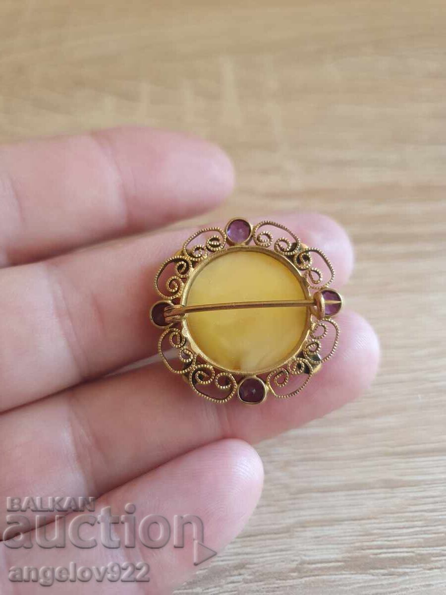 Vintage brooch with natural stones!!! - 5 Vintage brooch with natural stones!!! - 5