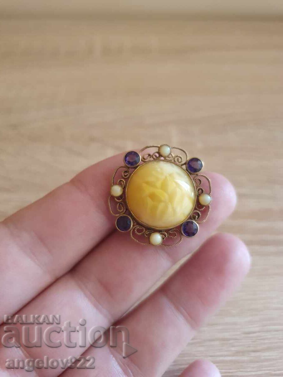 Vintage brooch with natural stones!!! Vintage brooch with natural stones!!!