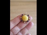 Vintage brooch with natural stones!!!
