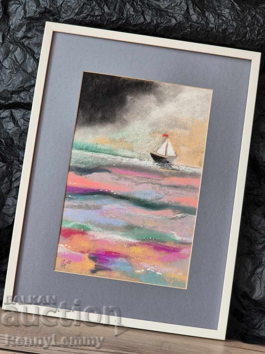 Sea, pastel painting, original with price € 43.46 | 85.00 BGN