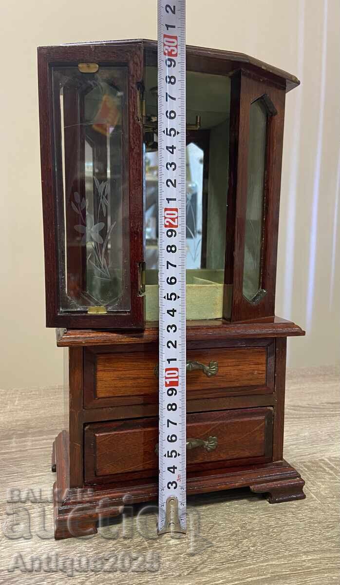 Винтидж дървена музикална кутия за бижута - 5