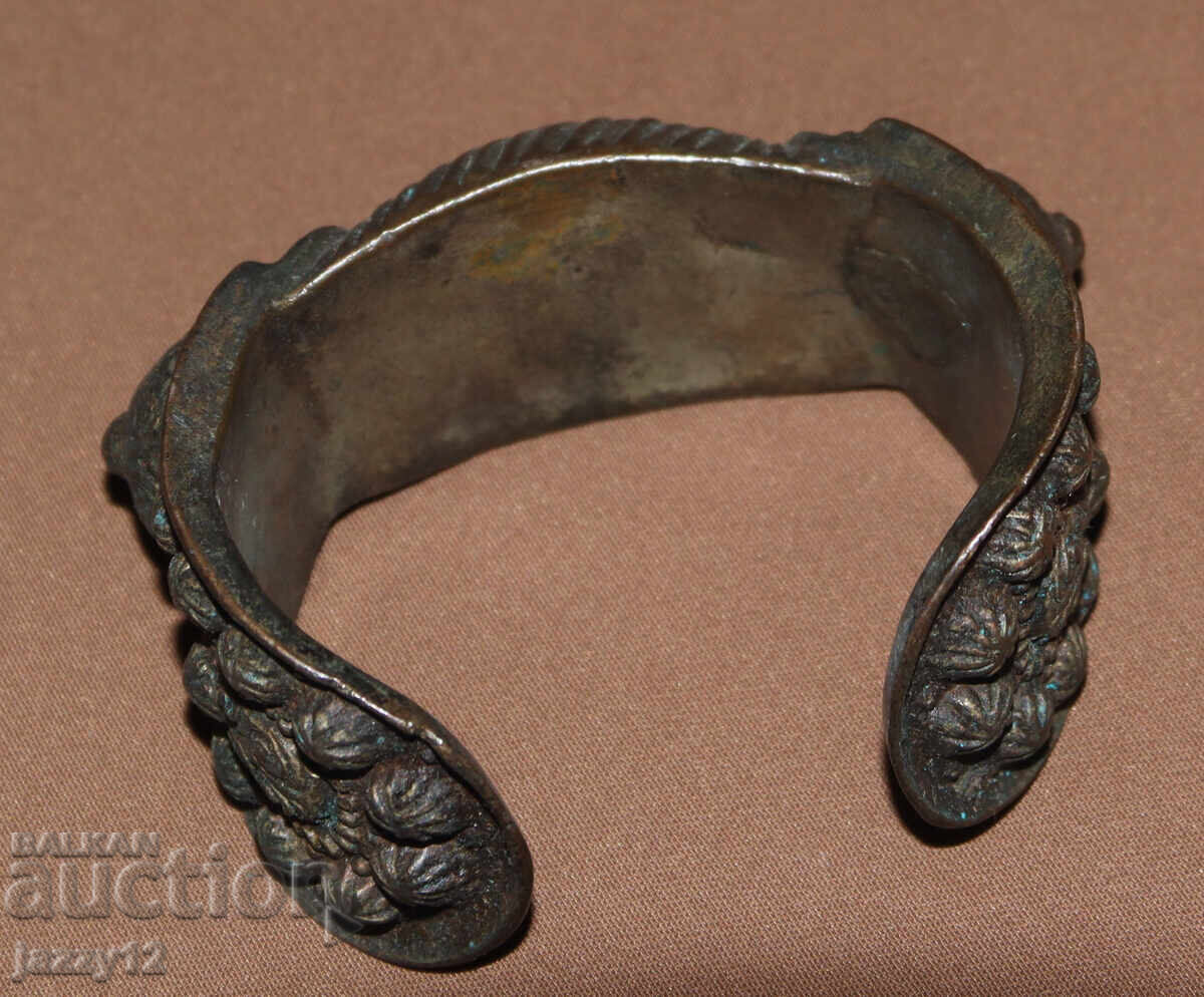 Παλαιό μπρούτζινο βραχιόλι-σφεντόνα με σταυρό - 5