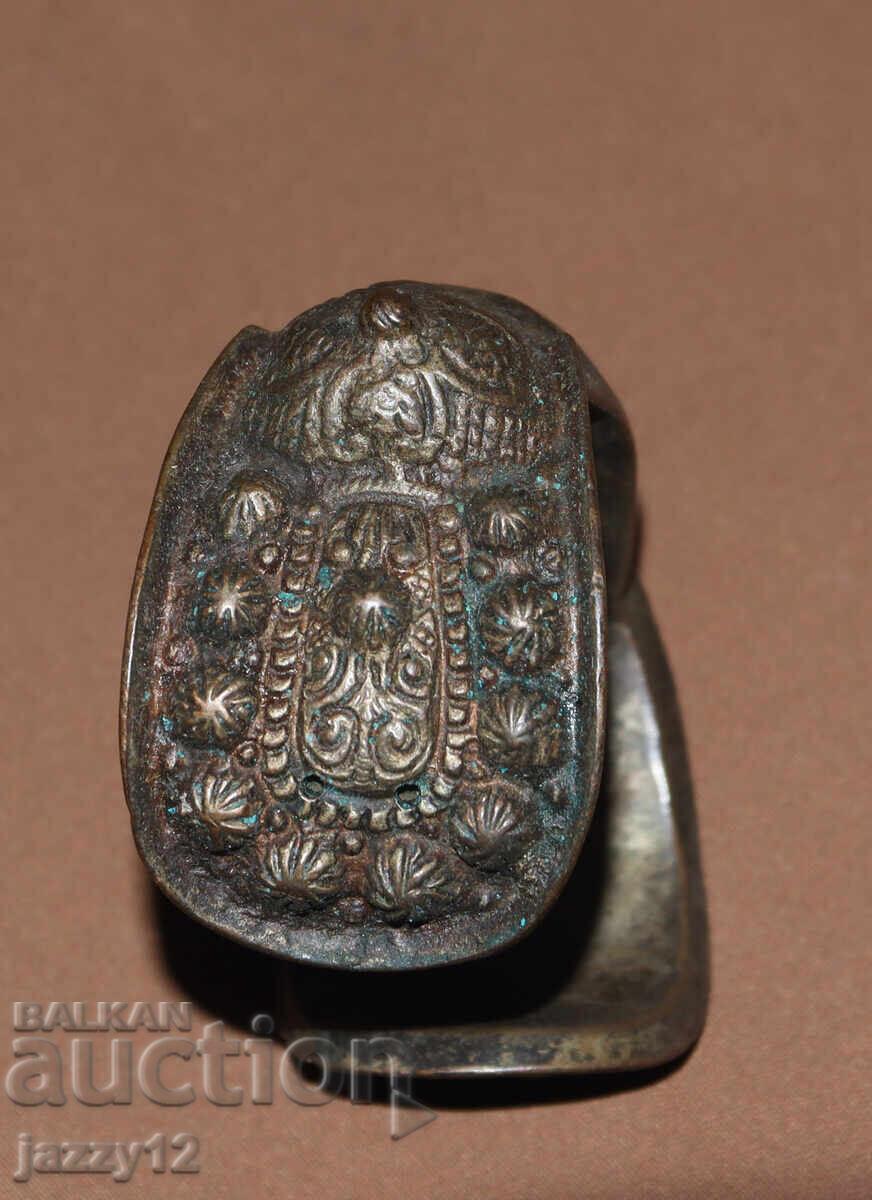 Παλαιό μπρούτζινο βραχιόλι-σφεντόνα με σταυρό - 6