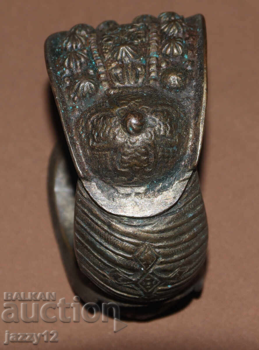 Παλαιό μπρούτζινο βραχιόλι-σφεντόνα με σταυρό - 7