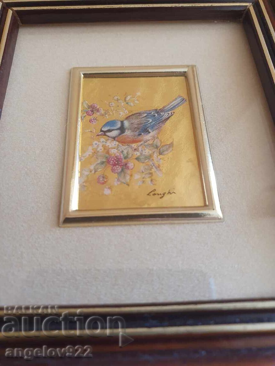 Lithograph on authentic 960 % 23 karat gold foil!!! - 5 Lithograph on authentic 960 % 23 karat gold foil!!! - 5