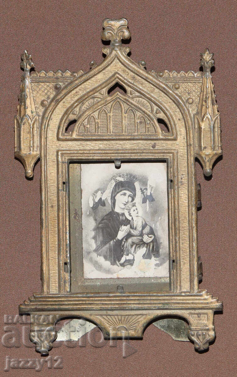 Παλιά λιθογραφημένη εικόνα με μεταλλικό περίβλημα με τιμή 100.00 BGN | € 51.13