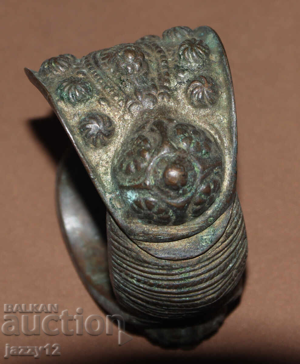 Παλαιό παραδοσιακό χάλκινο βραχιόλι σφενδόνα - 5