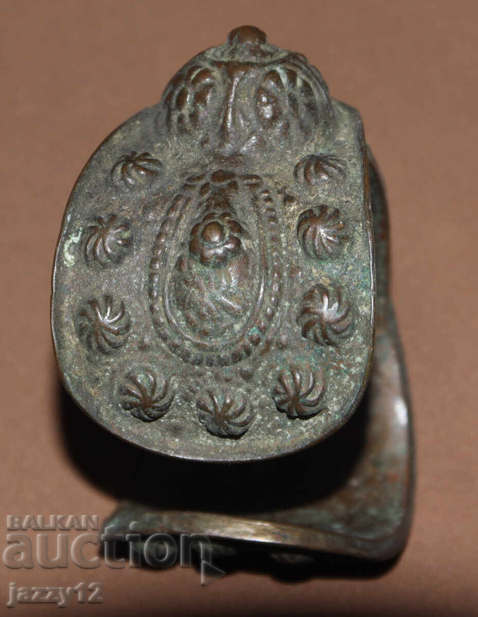 Παλαιό παραδοσιακό χάλκινο βραχιόλι σφενδόνα - 6