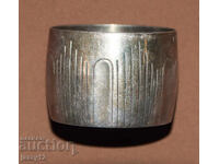 Suport de șervețele din argint vechi cu motive geometrice