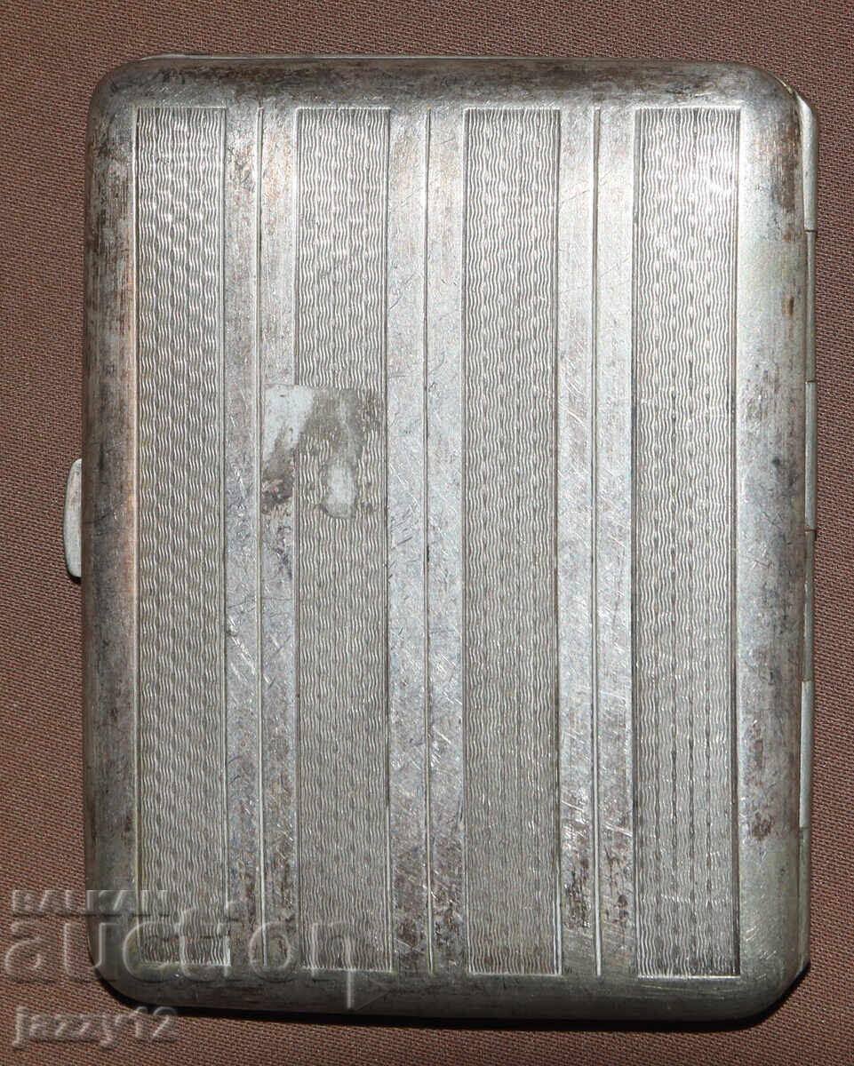 Veche tabacheră decorativă alpaca - 5 Veche tabacheră decorativă alpaca - 5