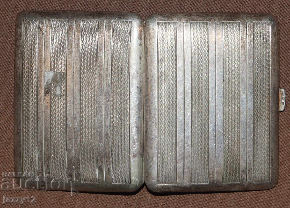 Veche tabacheră decorativă alpaca - 6 Veche tabacheră decorativă alpaca - 6