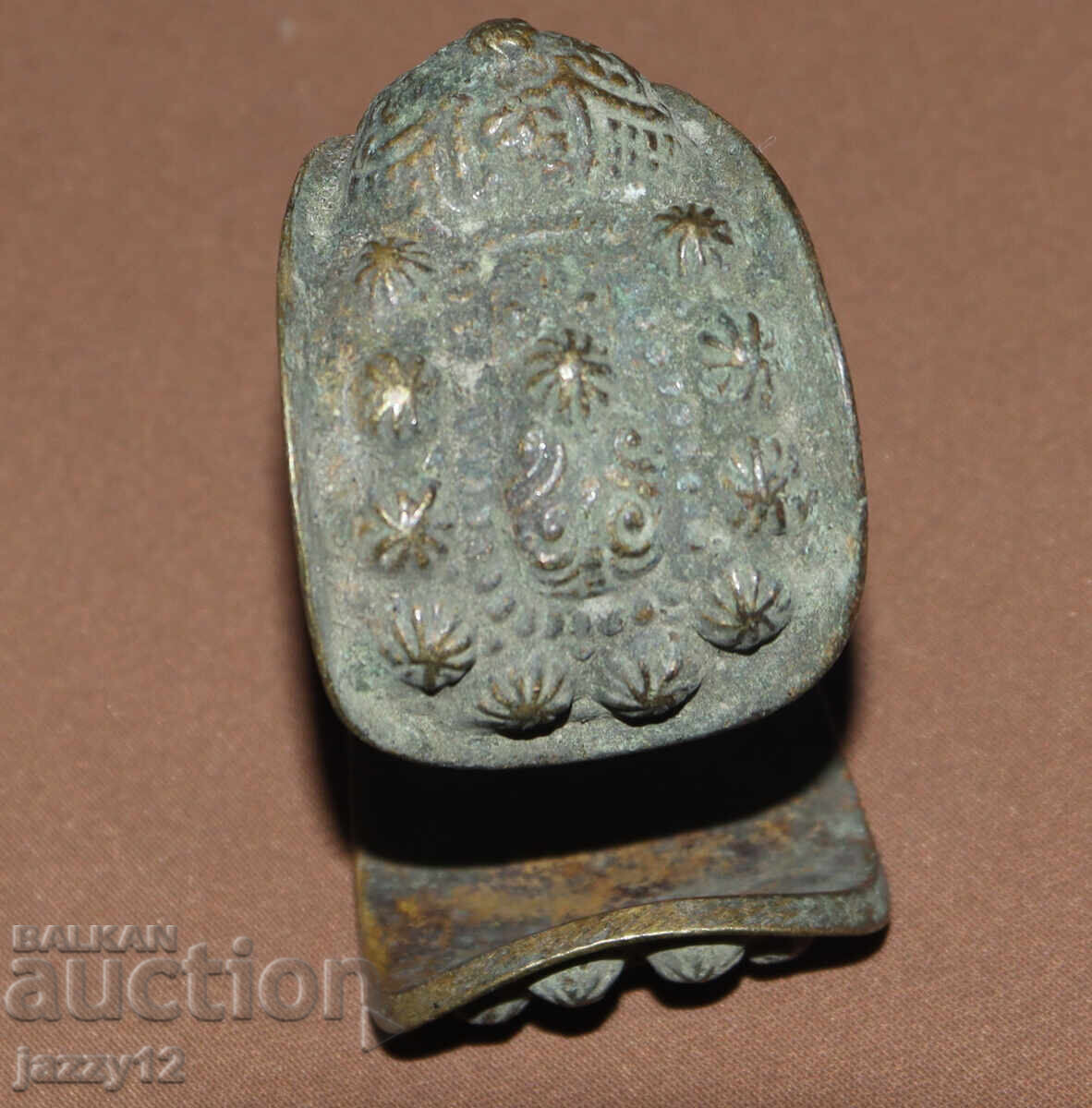 Old bronze bracelet slingshot with cross - 6