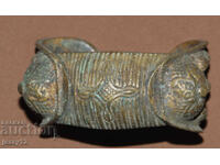 Παλαιό μπρούτζινο βραχιόλι-σφεντόνα με σταυρό