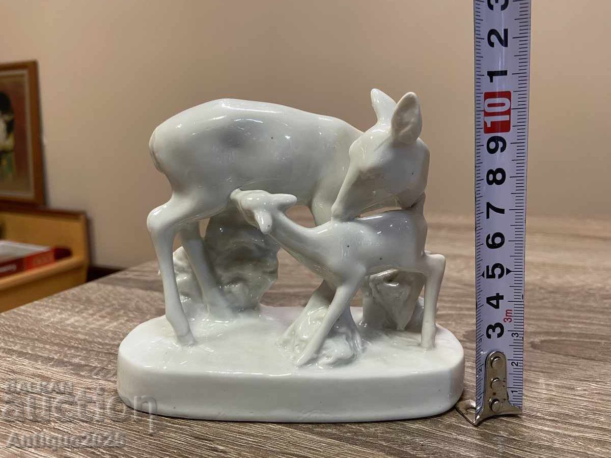 Porcelain figurine "Doe with fawn" - 7