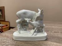 Πορσελάνινο ειδώλιο "Ελάφι με μικρό ελαφάκι"