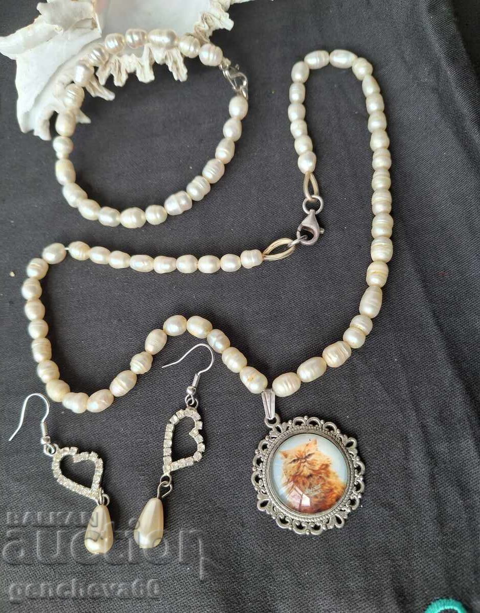 Старо колие и гривна от естествени перли - 6 Старо колие и гривна от естествени перли - 6