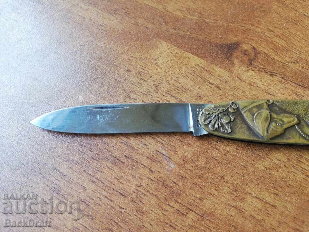 Auction  German Pocket Folding Pocket Knife, Solingen, Hunting Dogs