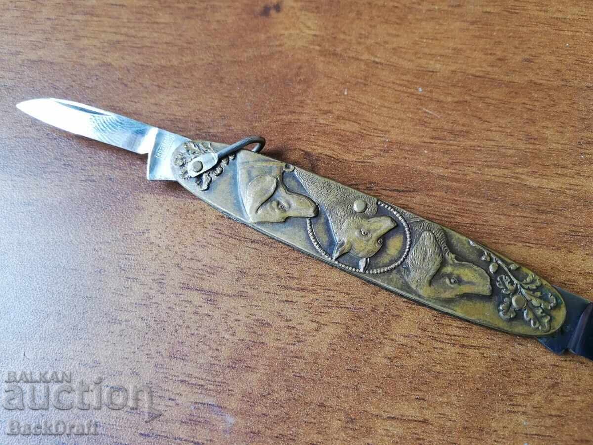 German Pocket Folding Pocket Knife, Solingen, Hunting Dogs - 5