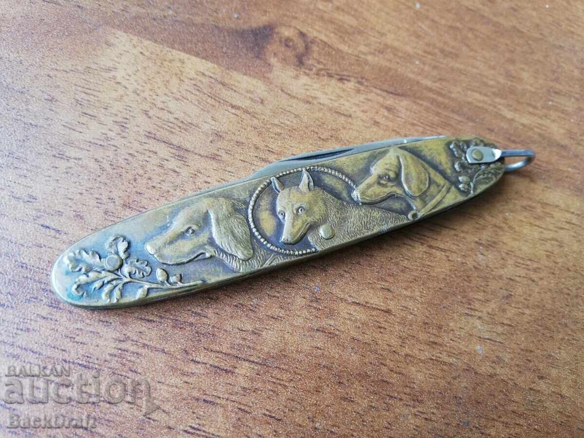 German Pocket Folding Pocket Knife, Solingen, Hunting Dogs - 7