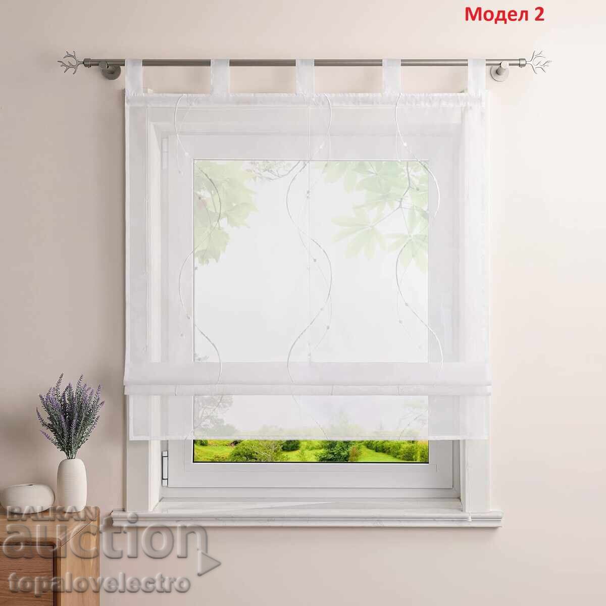 NEW! Roman blind with rings, semi-transparent curtain with embroidery 2