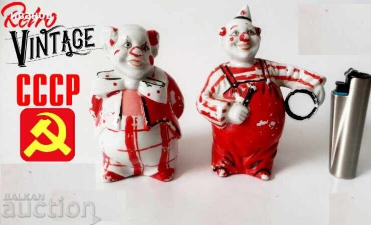 Figurine de porțelan clovni circ