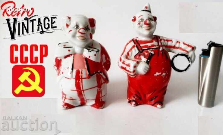 Porcelain Clown Circus Figurines