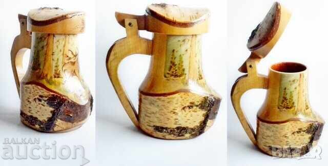 Wooden beer mug with a deer with price 115.00 BGN | € 58.80 Wooden beer mug with a deer with price 115.00 BGN | € 58.80
