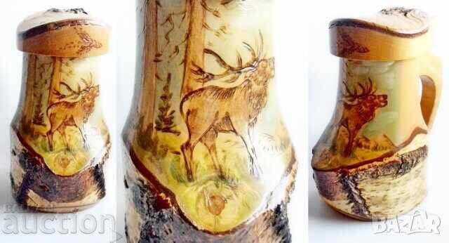Delivery of Wooden beer mug with a deer Delivery of Wooden beer mug with a deer