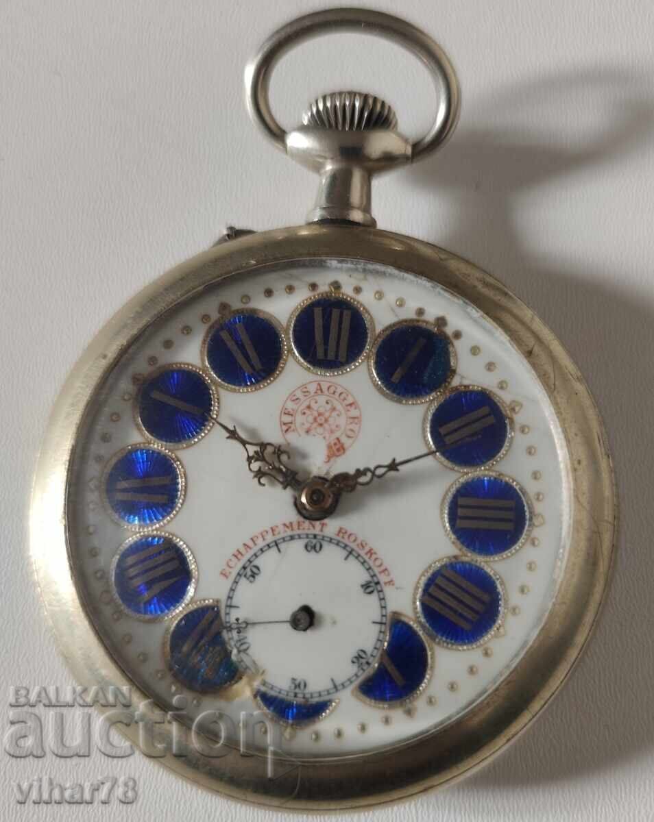 Рядък огромен джобен часовник-Roskopf Рядък огромен джобен часовник-Roskopf