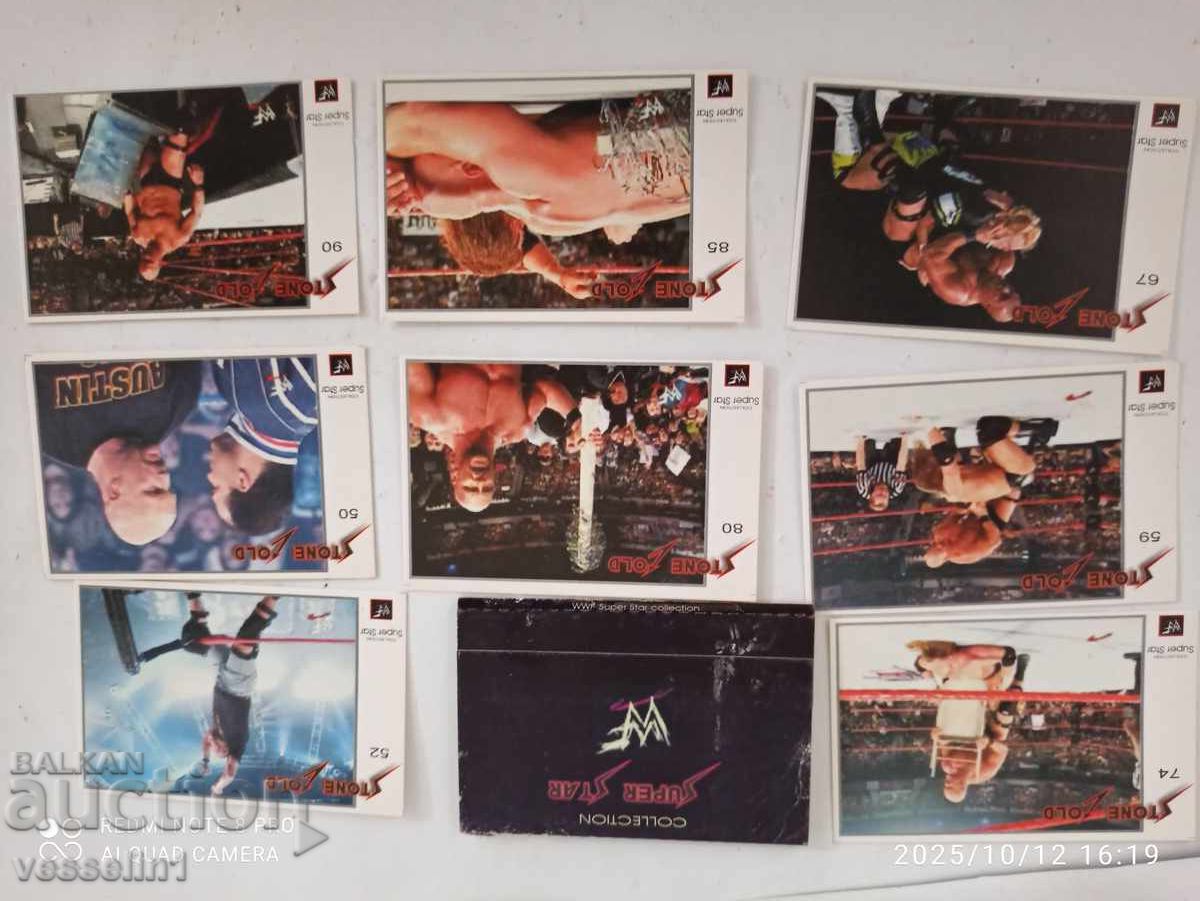 Аукцион Стари стикери с кечисти 8 броя леденият 3те хикса Кърт енгъл