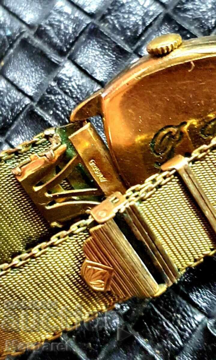 Gold-plated military watch, gold filled - 6