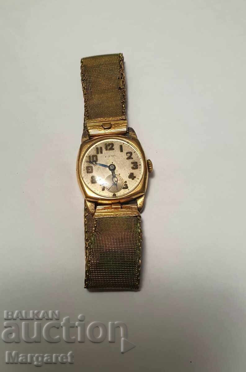 Gold-plated military watch, gold filled
