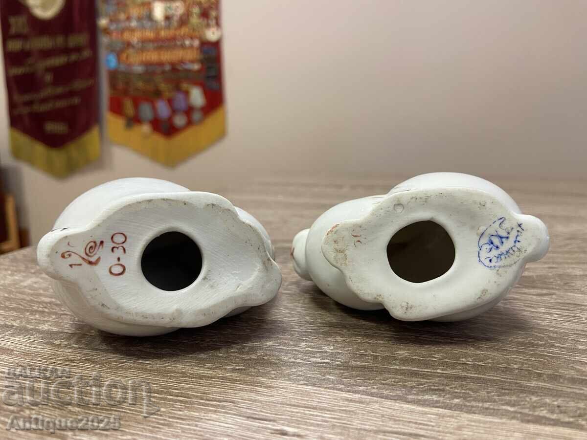 Δημοπρασία Δύο vintage πορσελάνινα κουνέλια, Polonne, USSR / Ουκρανία