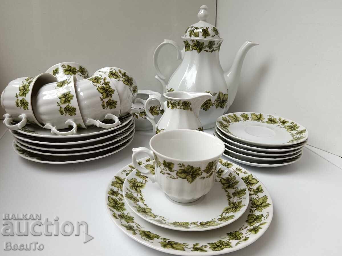 Coffee service, Bavaria, vine leaf decor