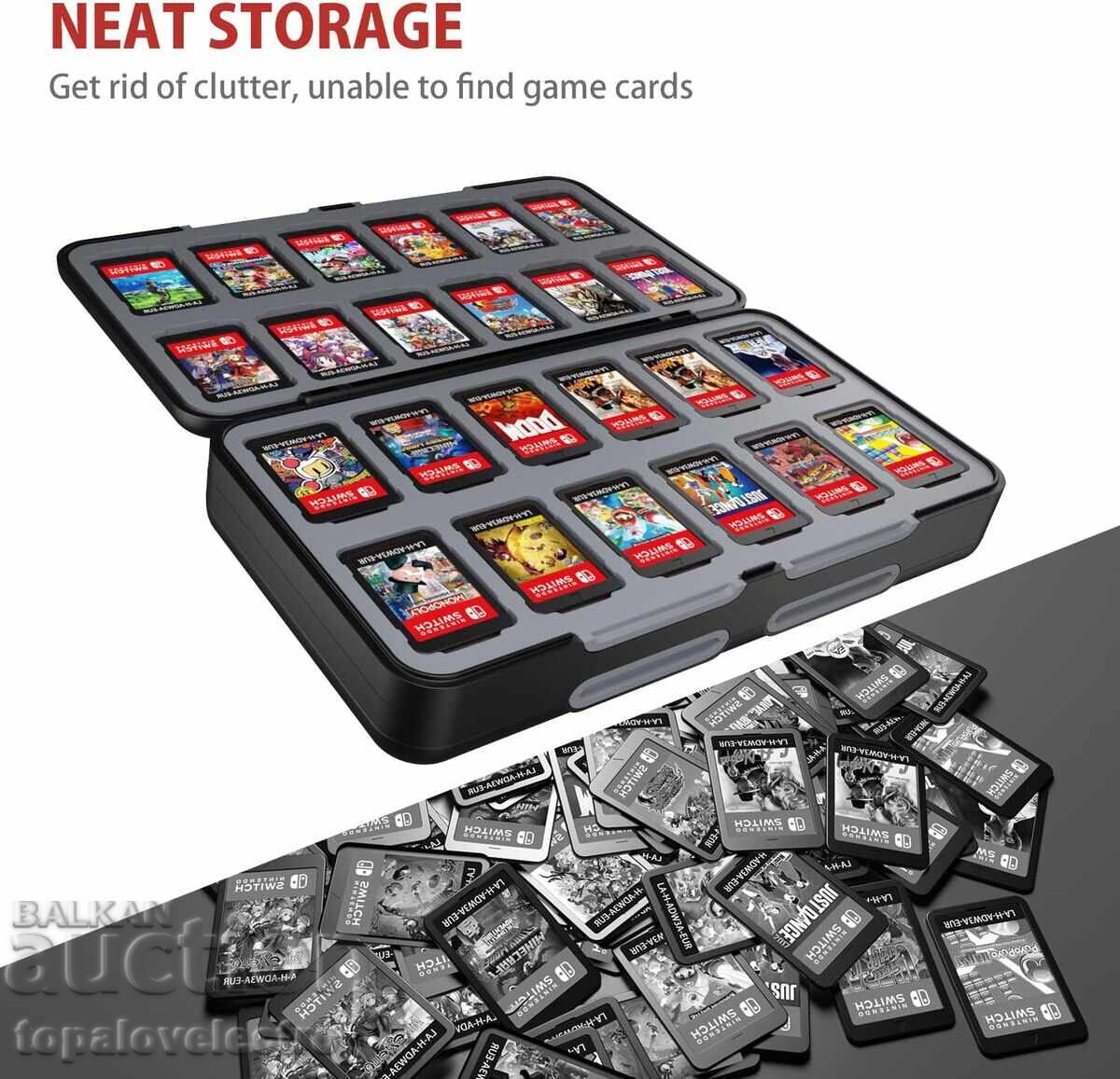 Аукцион НОВА! Кутия за игри за Nintendo Switch/OLED, 48 слота