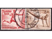 Germany/Reich - 1936 - Olympic Games - Berlin - 2 stamps from a booklet - ZD, watermark